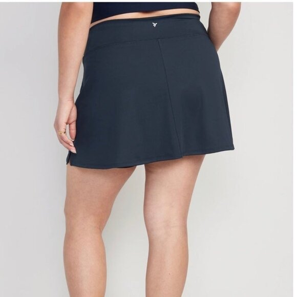 OLD NAVY ACTIVE Extra High-Waisted PowerSoft Skort In the Navy Medium NEW - Picture 3 of 7